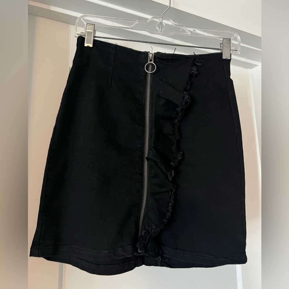 Black zip up skirt